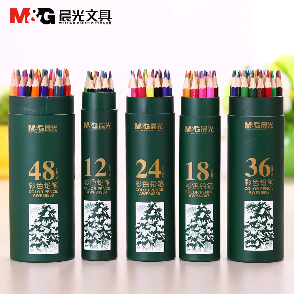 أقلام تلوين زيتية M&G 72/48/36/24/12 لونًا لرسم الطلاب، مناسبة للاستخدام المدرسي والمكتبي أقلام تلوين