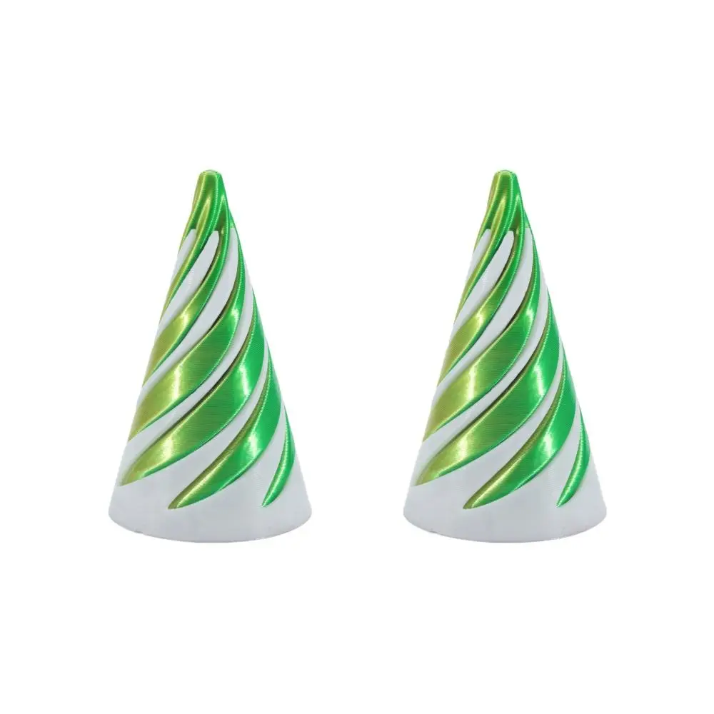 2Pcs Passthrough Sculpture 3D Printed Spiral Cone Toy Decorative Vortex Thread Impossible Pyramid Ornaments Mini Helix Screw Toy