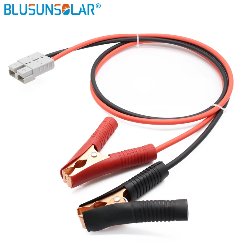 1m 2m 4mm2 Red Black Solar Cable with Battery DC Power Connector 50A 600V and Alligator Clip Connect Portable for Solar Panel