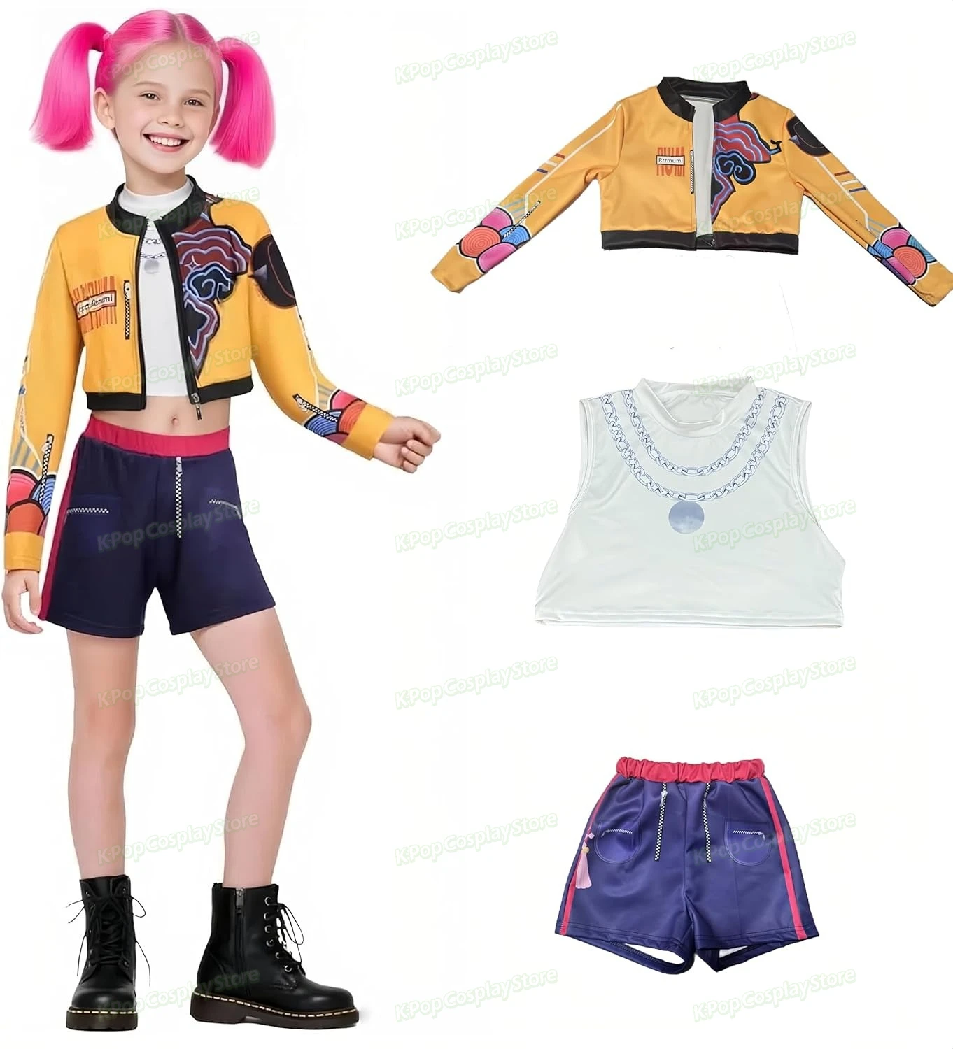 

Girls Demon Costume for Kids Cosplay Pop Singers Role Play Halloween Stage Outfits for 3-14 years