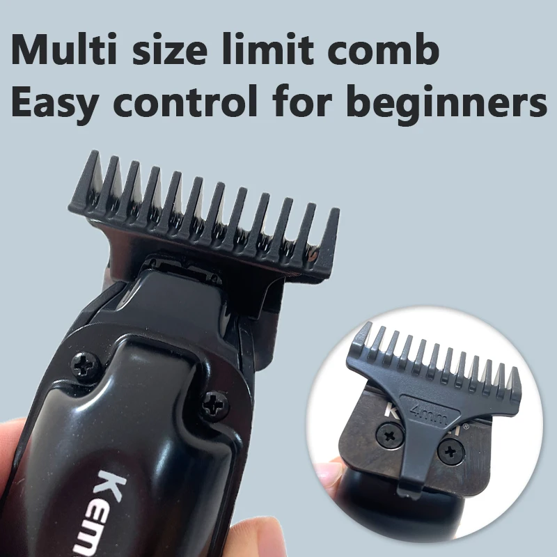 ماكينة تشذيب الشعر اللاسلكية Kemei 1579 PRO 0 مم ماكينة قص ذات فجوة صفرية وتفاصيل أداء عالي ومنخفض