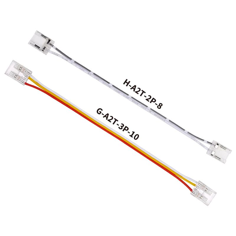 Conector de tira led transparente sem solda, 5 peças para cob 2835 5050 dim rgb cct luzes de tira led ip20 conectores de extremidade dupla única