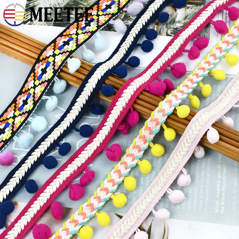 

5/10Yards Meetee 35mm Ethnic Lace Trim Tassel Fringe Decoration Ribbon Clothes Curtain Crafts DIY Sewing Fabric Accessories