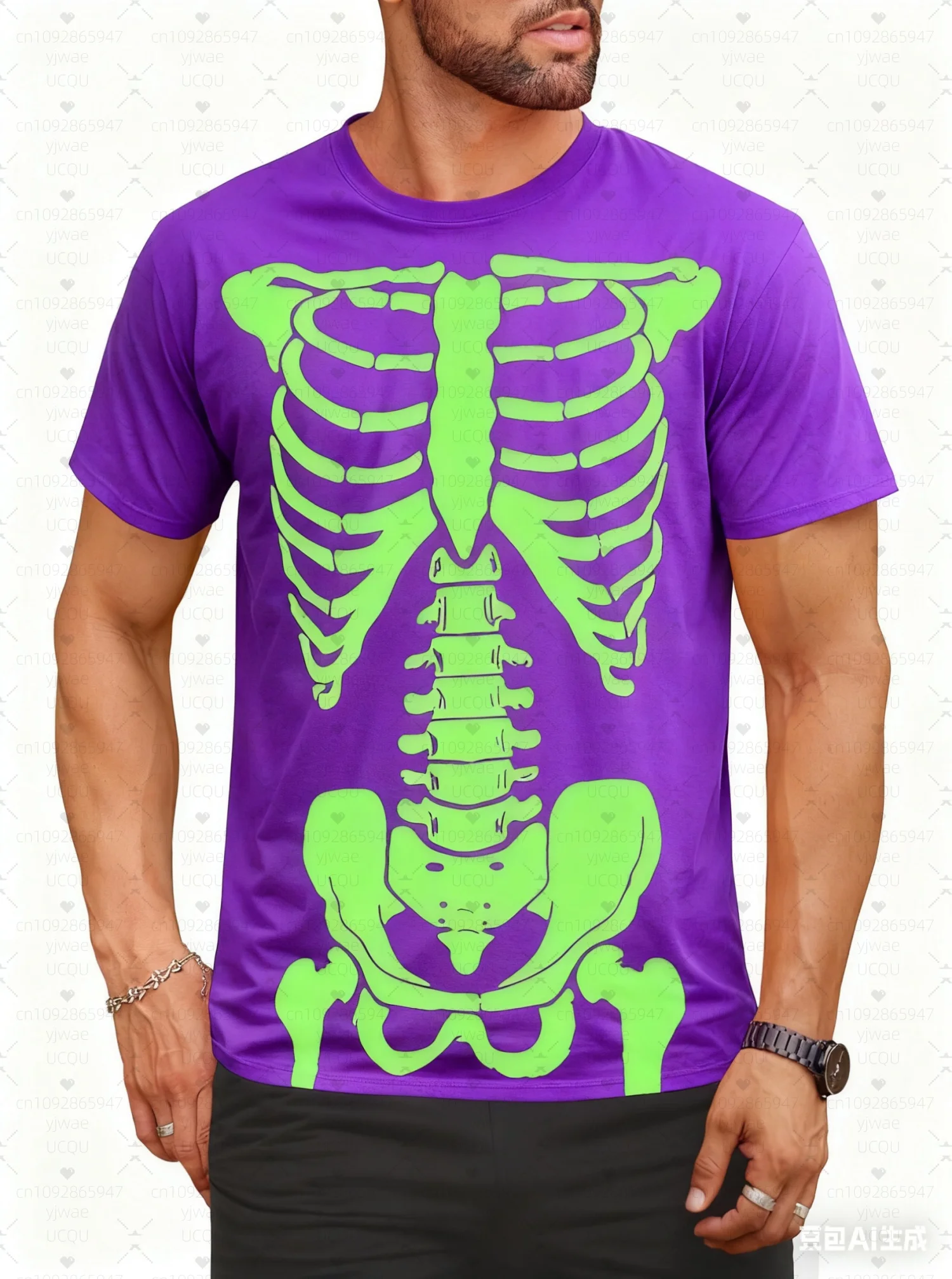 2025 هالوين الرجال ثلاثية الأبعاد هيكل عظمي الجرافيك تي شيرت تي شيرت قصير الأكمام تي شيرت طاقم الرقبة قميص مصمم الرعب ملابس الحفلات