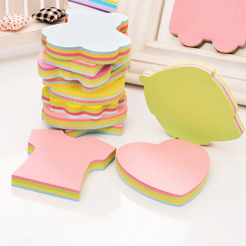 2pcs/pack Cute Love Heart Clothes Shape Memo Pad Solod Color Kawaii Sticky Notes for School Office Supplies Stationery Wholesale