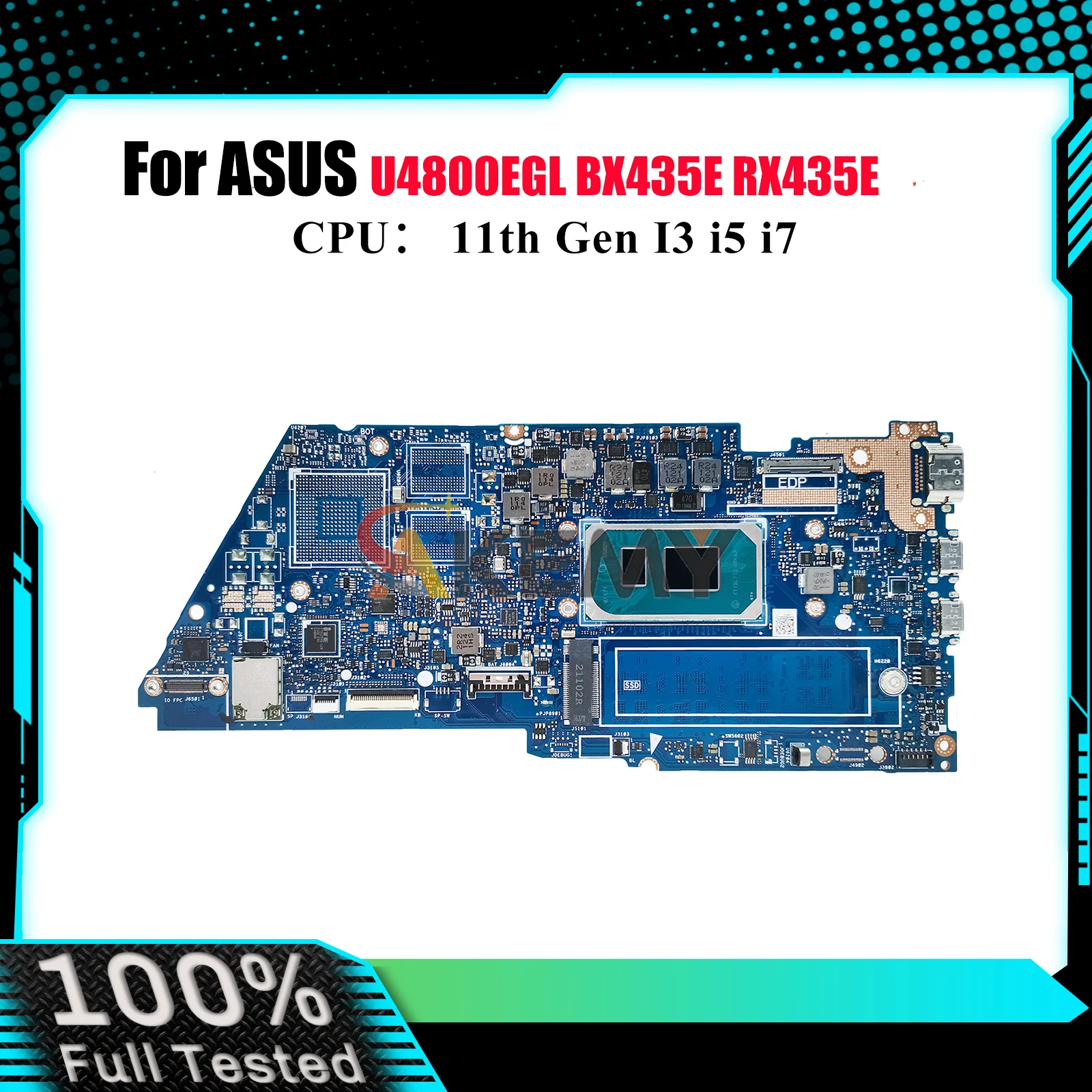

UX435EA Laptop Motherboard For ASUS ZenBook UX435EG RX435E BX435E UX435E U4800EGL UX435EA Mainboard With 11th Gen I3 i5 i7 stk