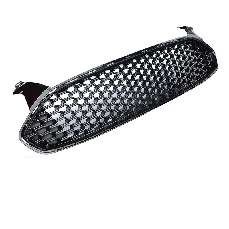 2013 2014 2015 2016 For Ford Fusion Honeycomb Racing Grills Gloss Black Front Bumper Grille Mesh Replace Car Accessories