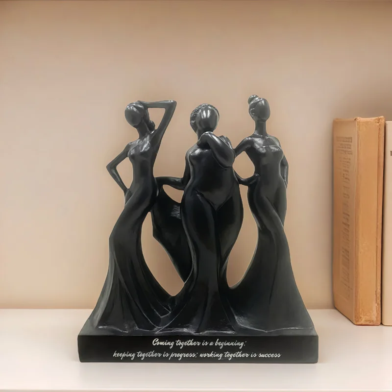 

Resin Three sisters Sculpture Art Decoration Desktop Character Jewelry Elegant Woman Sitting Home Desktop Decoration Gift