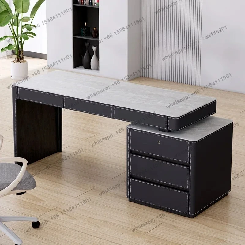 

Light Luxury Modern Solid Wood Computer Desk Retro Style High-end Home Desk Italian Living Room Desk