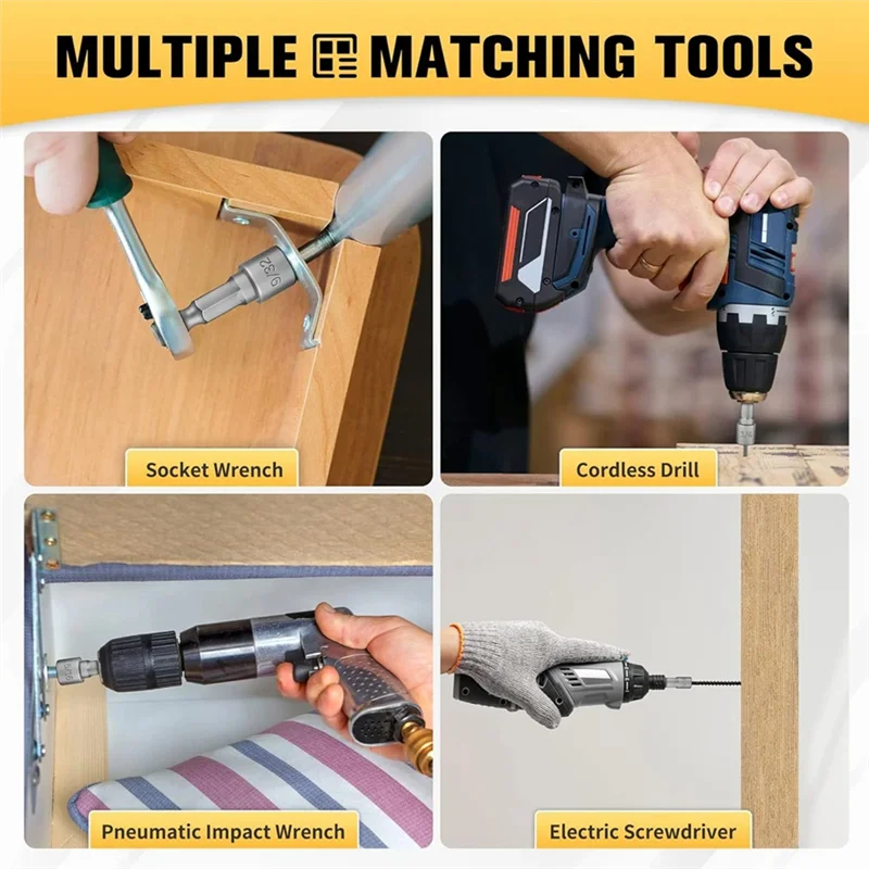 ABBP-14PCS Powerful Socket Hexagonal Wrench Hexagonal Handle Screwdriver Socket Extension Rod Pneumatic Screwdriver Insert