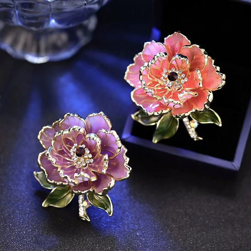

Женская эмалированная брошь-пион в китайском стиле, высококачественная брошь и элегантная брошь, аксессуар Cheongsam