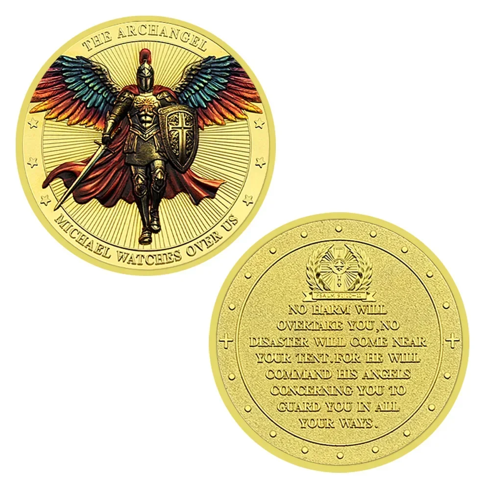 The Archangel Michael Challenge Medal Saint Watch Over Us  Collection Coin Holiday Gift Commemorative Cion