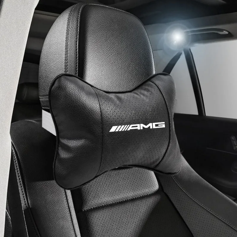 

Car Seat Headrest Auto Logo Neck Pillow Car Accessories For Mercedes Benz AMG A B C M ML GLA GLE GLS E Class W176 W205 W166 W246