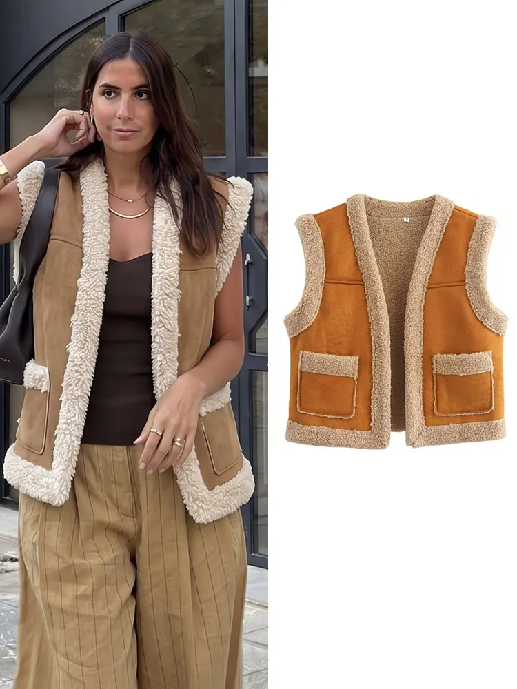 HH Elegant Womens Sleeveless Jacket Pockets Office Workwear Weekend Vintage Party Outerwear Casual Vacation Open Front Vest