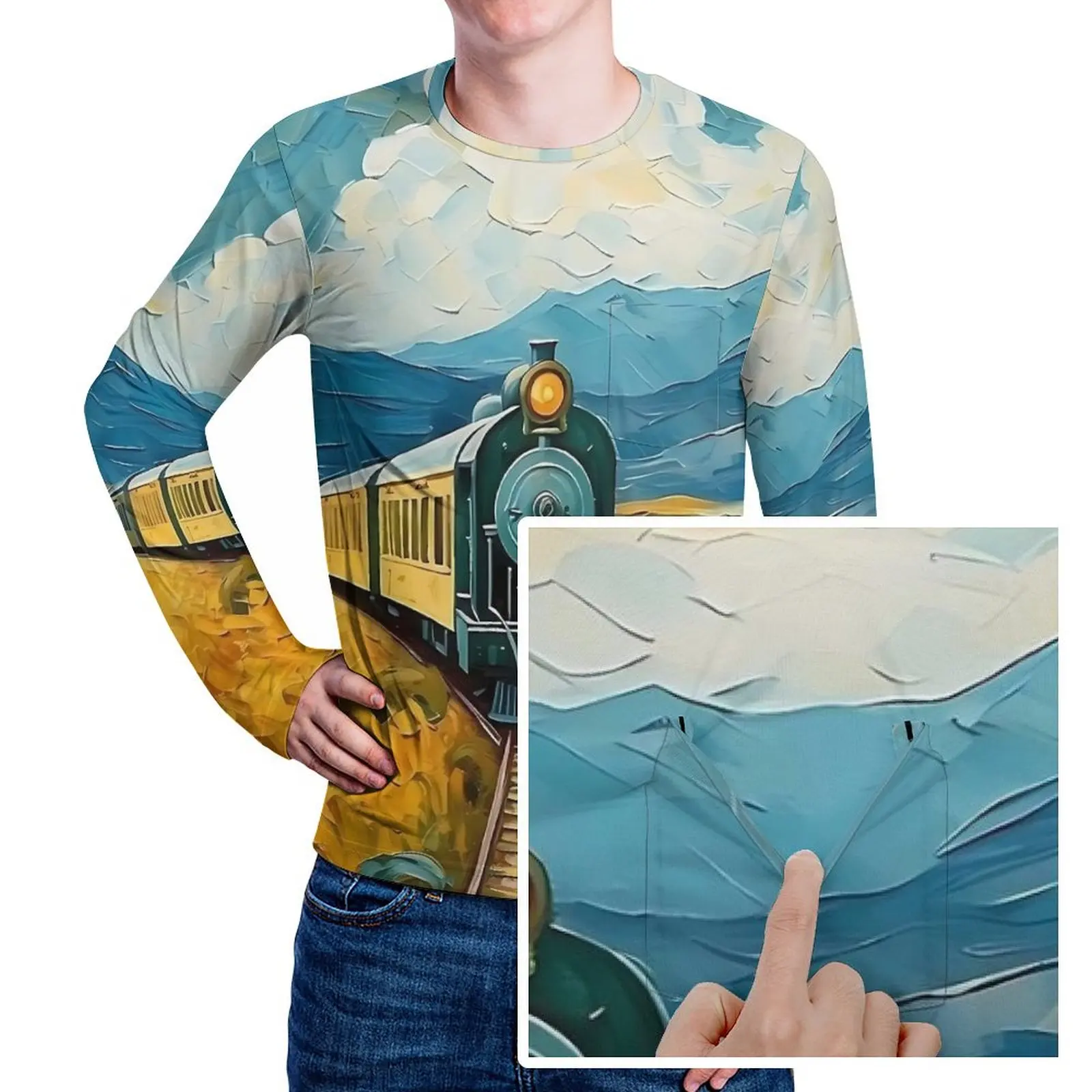 

Van Gogh Painting Art T-Shirt Popular T-Shirts With Pocket Long Sleeve Printed Tops Autumn Basic Oversize Clothes