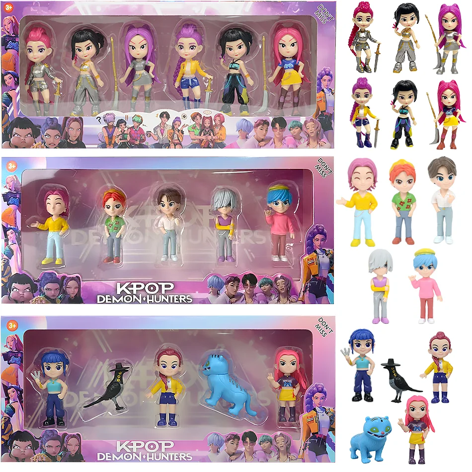 Dämon Hunters Anime Kpop Abbildung Modell Spielzeug Cartoon Gaming Peripheriegeräte Schreibtisch Dekoration Sammlung Figuren Modell Spielzeug Für Kind Geschenk