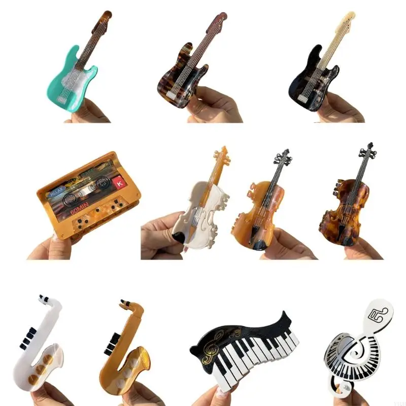 

Acetate Tape Hair Clip for Parties and Daily Outfits Piano Violin Guitar