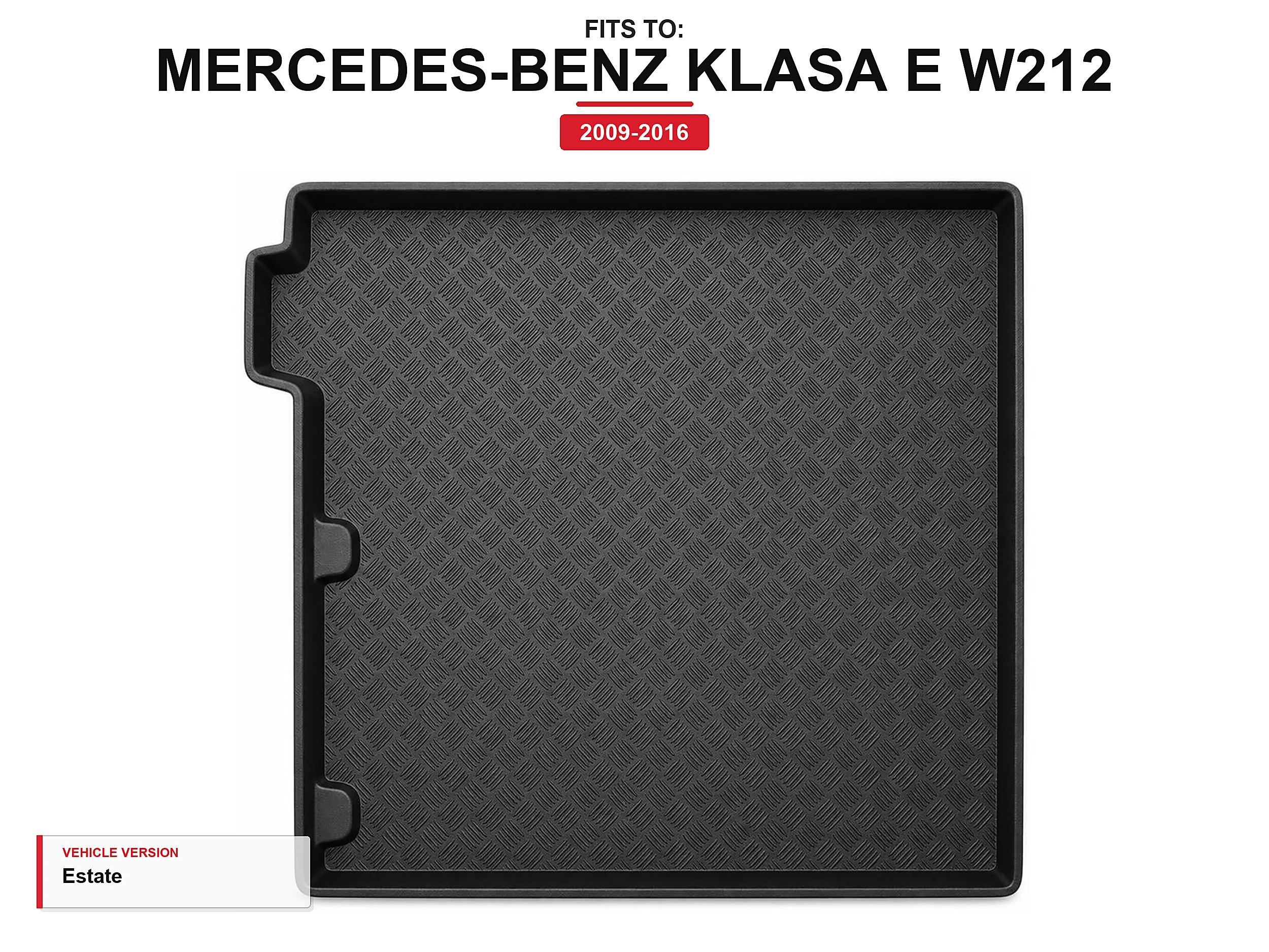 Kofferbakmat met lip voor: Mercedes-Benz E-Klasse W212 2009-2016 Station Wagon