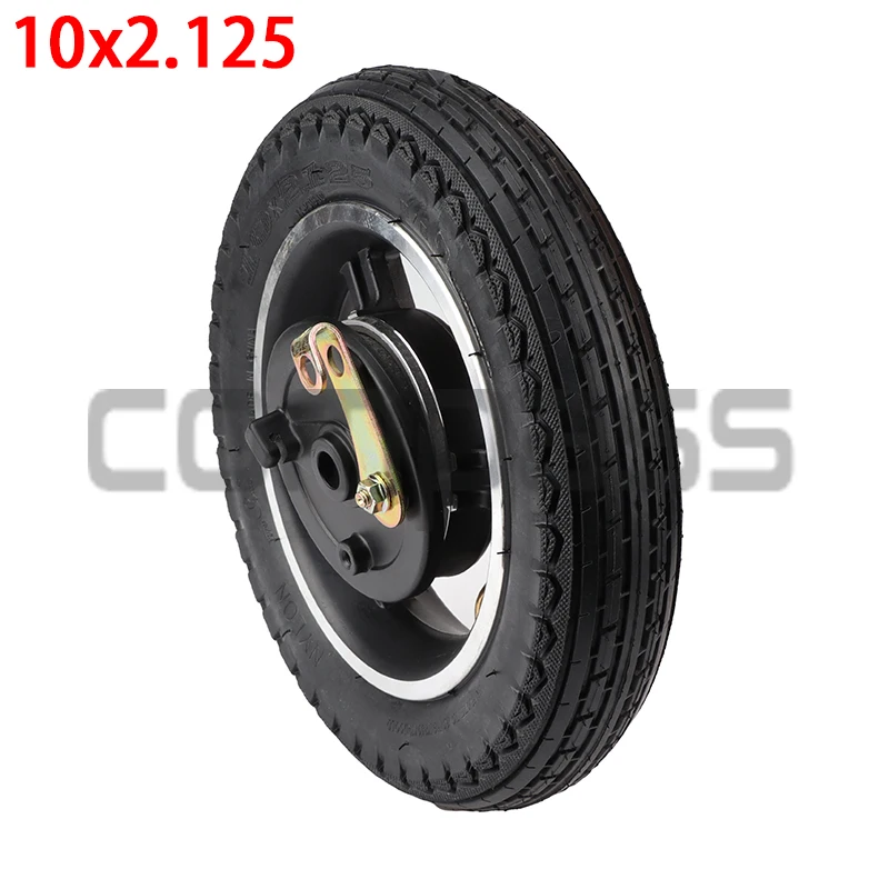 10x2.125 Drum Brake Wheel For Electric Kickscooter 10 Inch Pneumatic Wheel With Drum Brake For Electric High-way Scooter