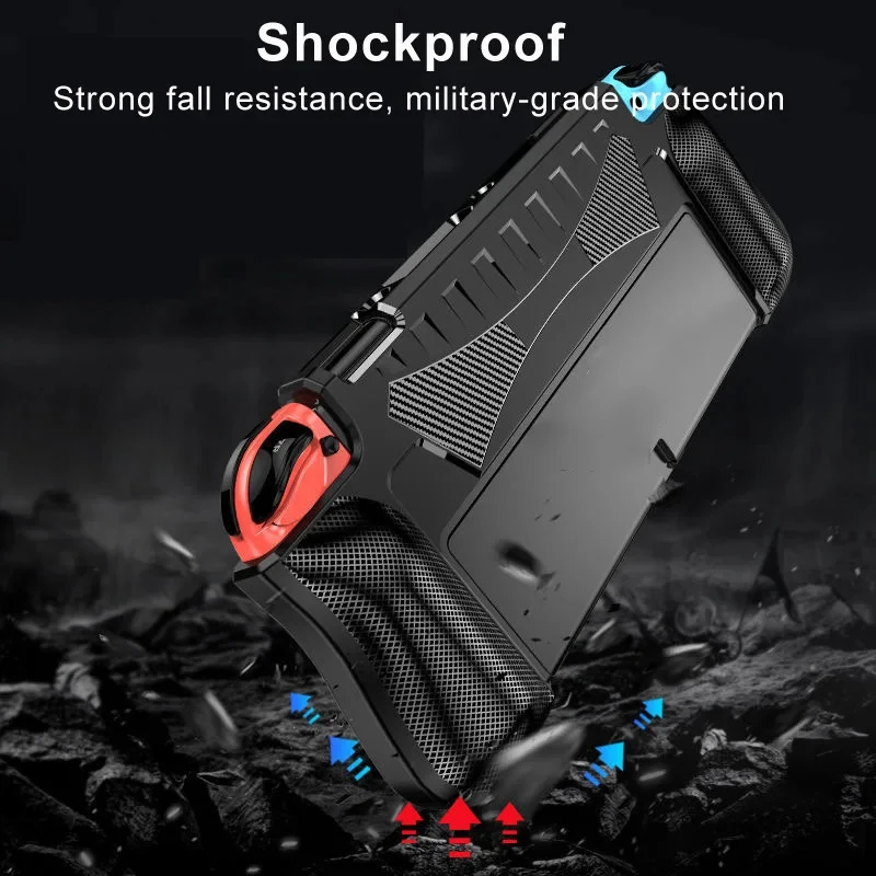 Dockable Protective Console Case for Switch OLED 2021 Soft Silicone Shell Carbon Fiber Textued Grip Cover for Joycon - view 6