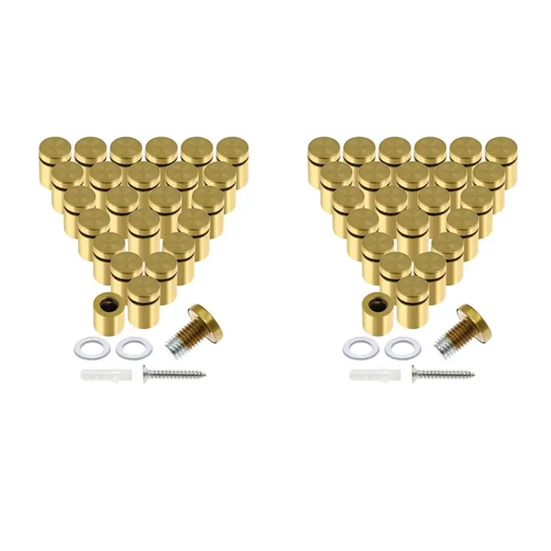 

A02M-48 шт. 3/4 дюйма x 1 дюйм, винты-стойки из нержавеющей стали, крепеж для настенных вывесок, рекламные стеклянные дистанционные крепления