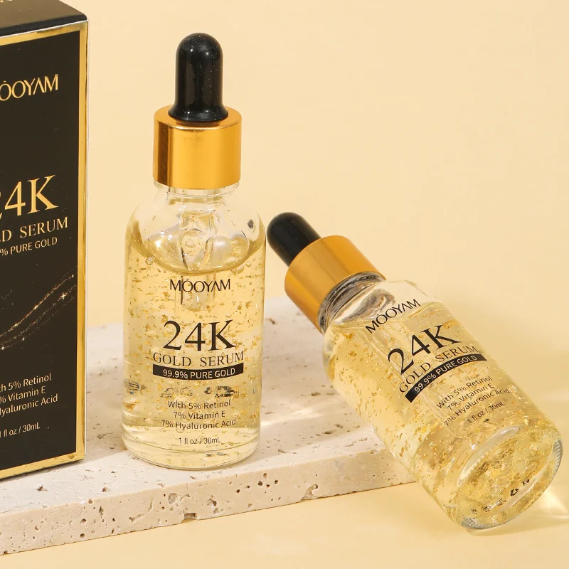 24K Gold Hyaluronic Acid Facial Essence Collagen Moisturizer Face Serum 24K Gold Skin Care Product