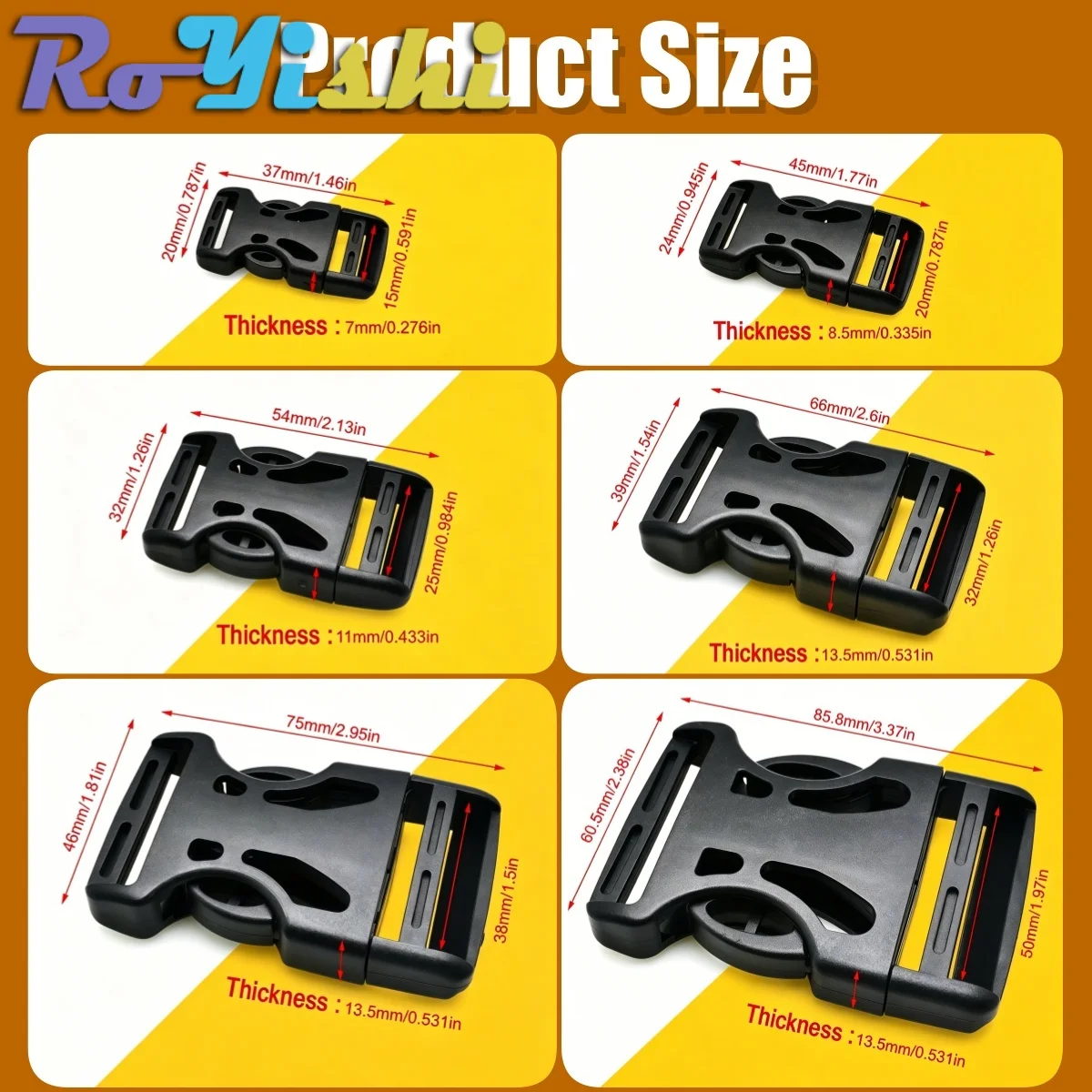Heavy Duty Quick Release Buckles Set for Nylon Straps
