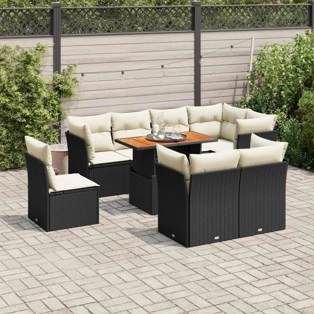 

Elegant Black Garden Sofa Set Outdoor Furniture Stylish Seating for Patio Balcony Relaxation