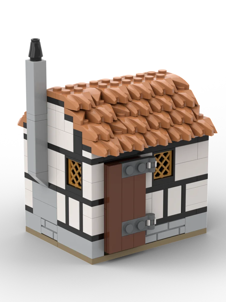 258 MOC Blocs de construction Scène de rue Ferme Roue à eau Architecture urbaine Chevalier Soldat Château Jouet Cadeau Maison médiévale miniature