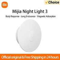 2024 New Xiaomi Mijia Led Induction Night Light 3 Lamp Adjustable Brightness Infrared Smart Human Body Sensor with Magnetic Base