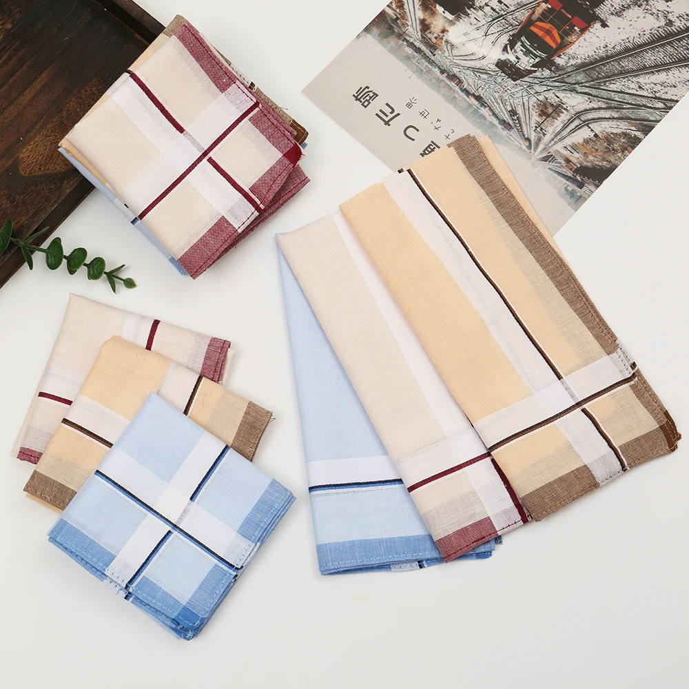 All-Season Cotton Handkerchief for Men and Women, Old-Fashioned Nostalgic Thin Sweat-Wiping Handkerchief, Wedding Season Father's Day Souvenir