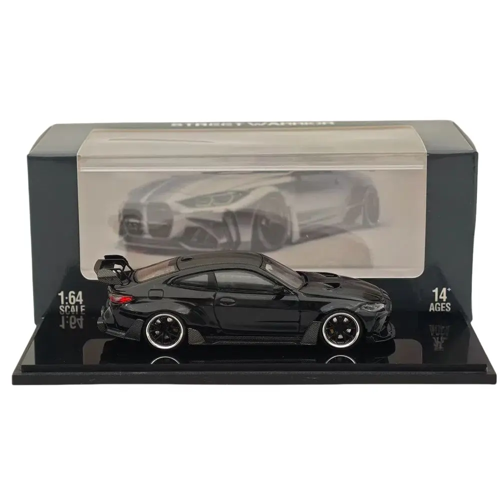 

STREET WARRIOR SW 1/64 M4 G82 Sports Black Diecast Models Car Miniature Limited Collection Toy Vehicle Models