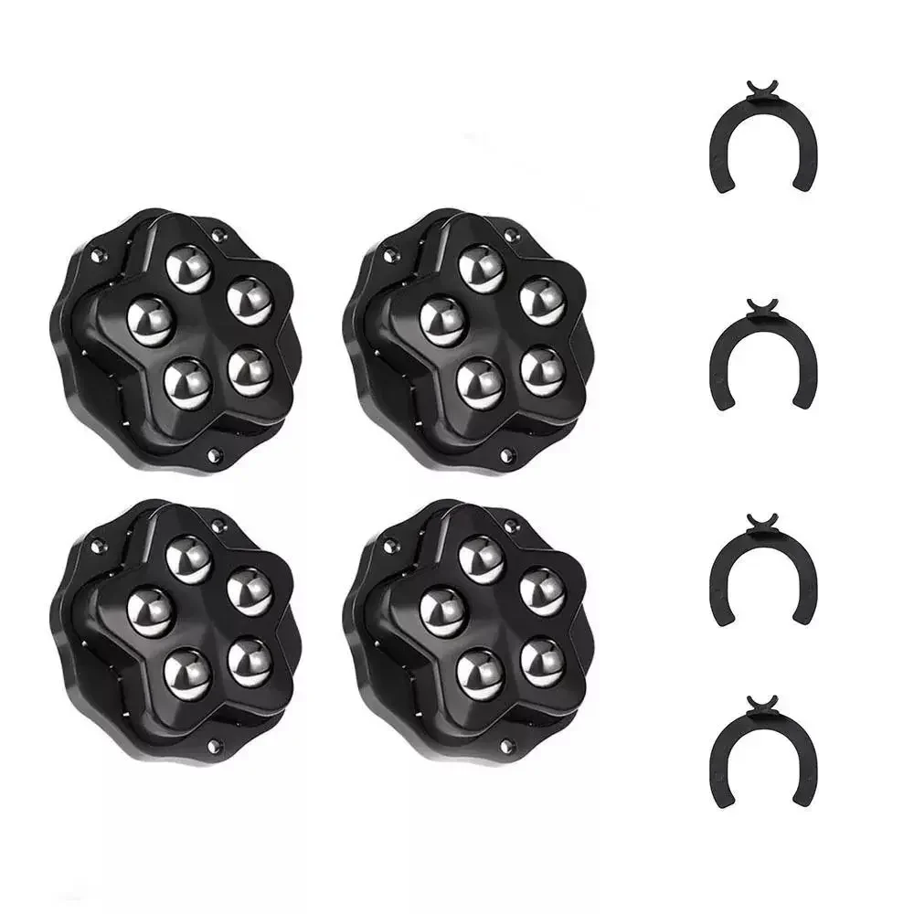 4PCS Self Adhesive Caster Wheels Super Load-bearing 5 Beads Universal 360° Rotating Wheels For Home Appliances Storage Boxes