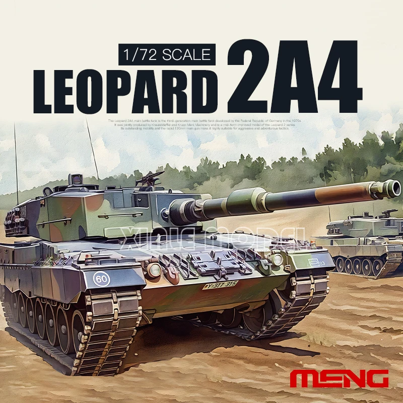 

Комплект пластиковой собранной модели танка MENG 72-009, немецкий главный боевой танк «Леопард» 2A4 1/72