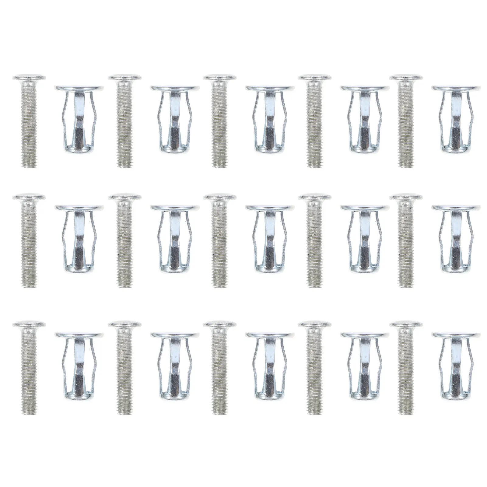 

15 pcs Expansion Nuts Galvanized Carbon Steel Spiral Thread Fixing Dowel Nuts For License Plates Air Conditioner Installation