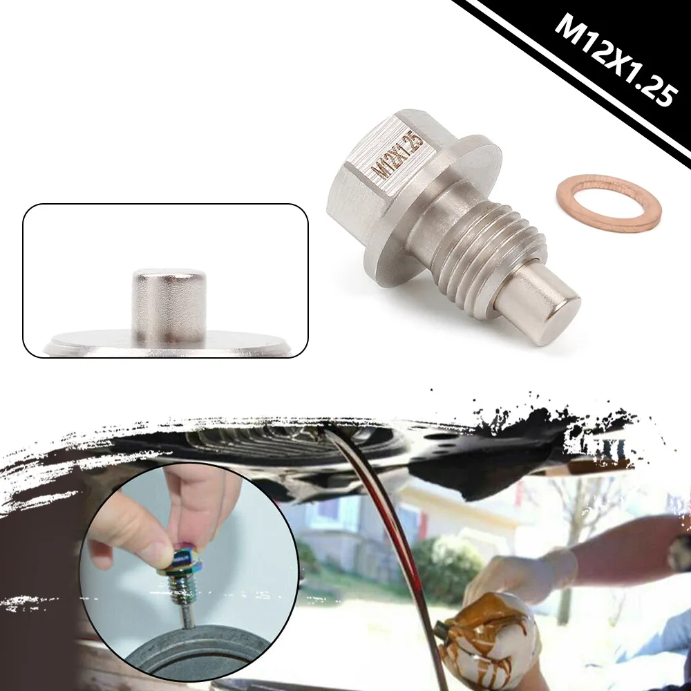 Stainless steel Magnetic Oil Drain Plug - Compatible with Engine and Transmission 9 models