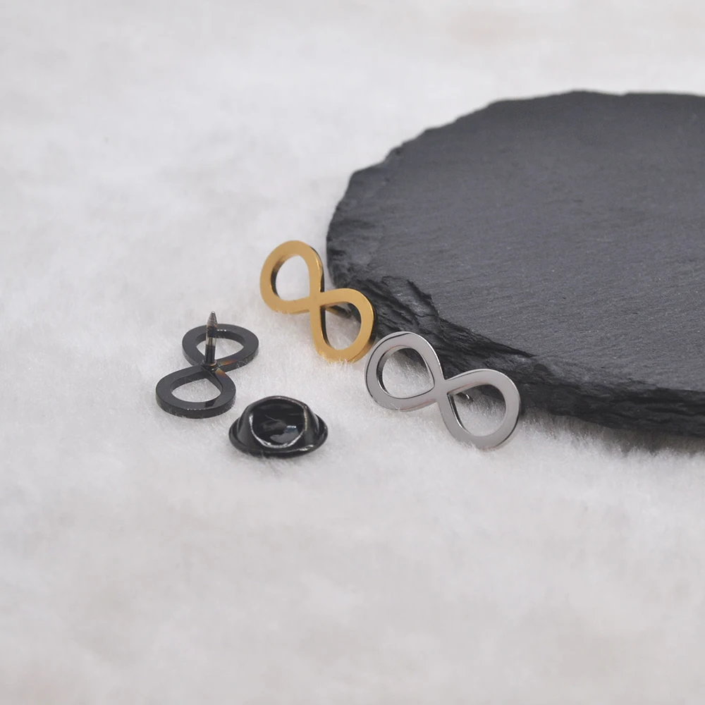 Infinity Symbol Brooch Pin - Mathematical Memorial Jewelry, Butterfly Clasp Metal Gift for Teachers  Graduates