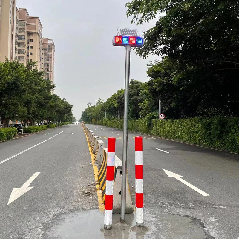 Tráfego Solar Piscando Luz De Advertência, Quatro Lados Strobe Beacon