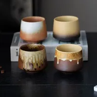 200ML Retro Ceramic Cup Coarse Pottery Coffee Mug Household Office Afternoon Tea Cups Wine Mug Water Mugs Drinkware Gift