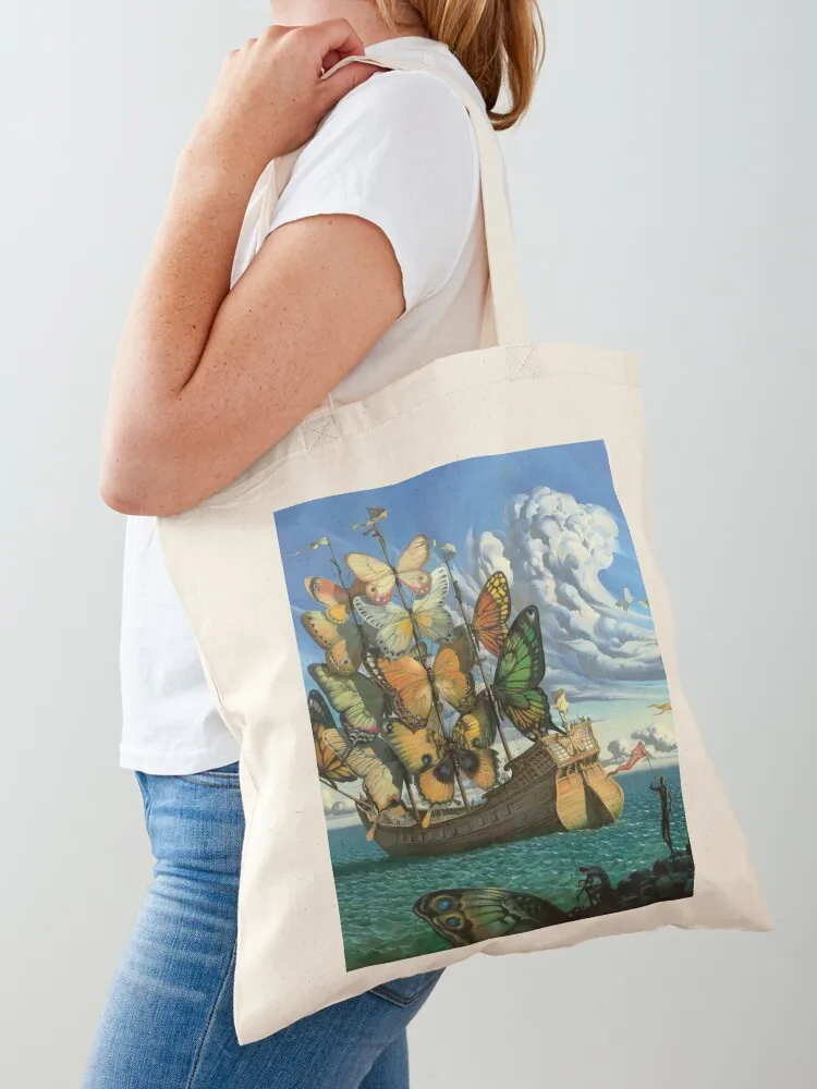 

Departure of Winged Ship by Vladamir Kush c2000. Tote Bag bag for beach sac pour femme Woman shopper bag ecological bags