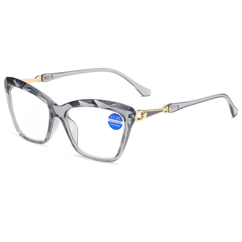 Ahora-gafas de lectura con filtro de luz azul para mujer, anteojos Retro de ojo de gato, antirradiación, para ordenador y presbicia, + 100 + 125 + 175 + 200 + 250 + 300