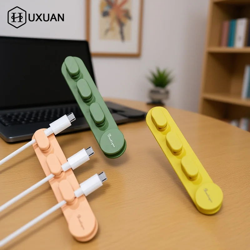 Data Cable Organizer Silicone Charging Hub Self-adhesive Winding Device Desktop Storage And Fixed Winding Device Holder