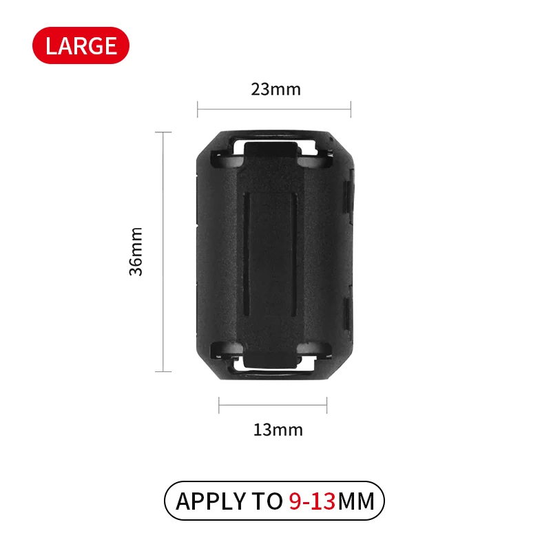 QINCROWN 2 uds clip-on núcleo de ferrita cable anillo estrangulador RFI EMI filtro supresor de ruido para línea de Audio cable de vídeo USB 6/10/13mm