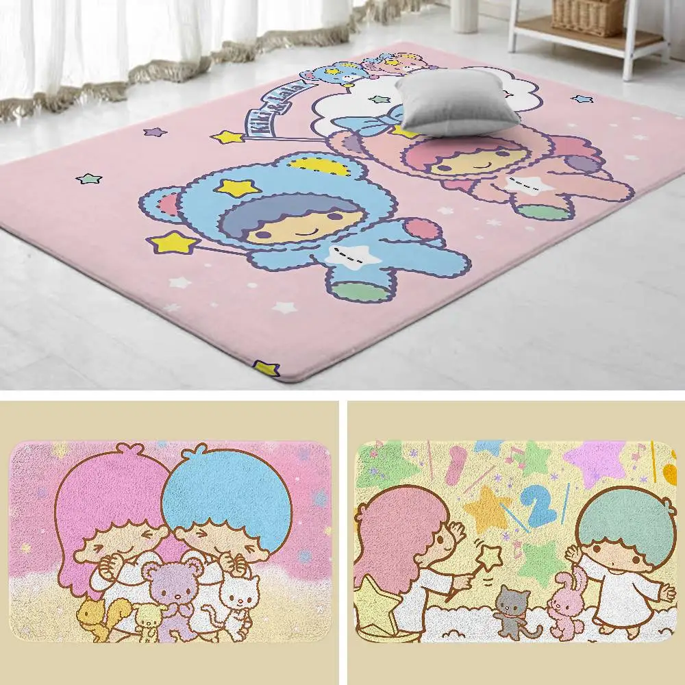 

The Kawai L-Little Twin S-Star Cute Floor Mat Art Carpet Rug For Bedroom Living Room Sofa Home Doormat Decor,Large Kid Non-slip