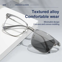 VKYEE Metal Square Men's Business Computer Blue Light Blocking Retro Eyeglasses Myopia Frames Classic Fashion Prescription 8026
