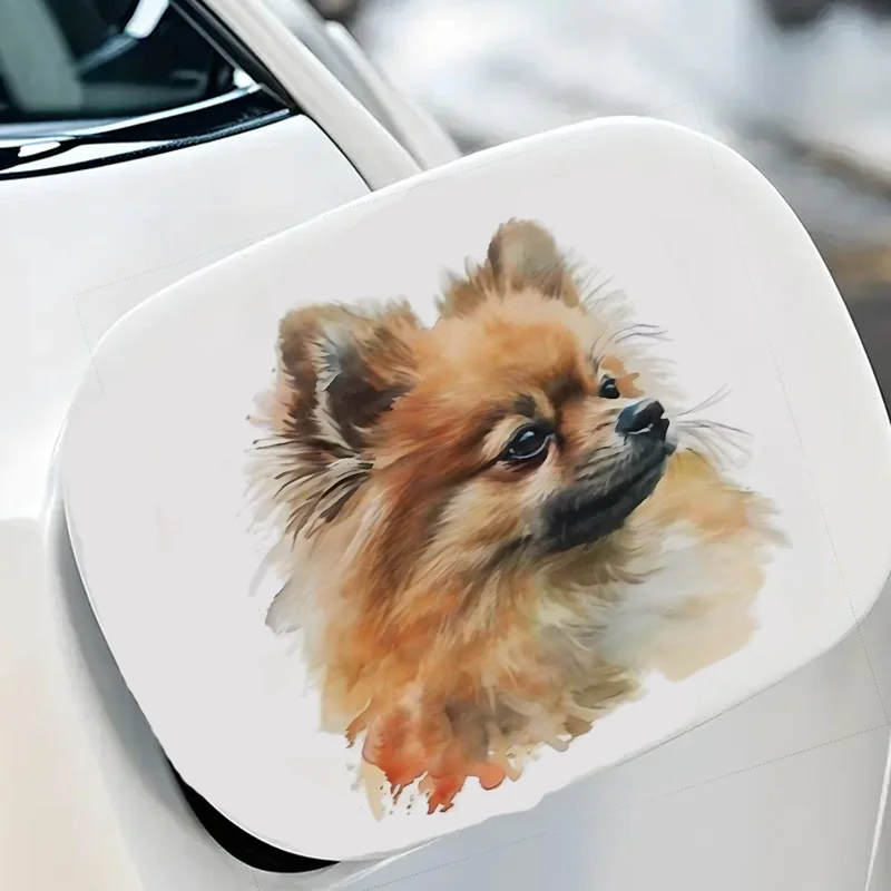 

1PC Cute Pomeranian 2D Flat Waterproof Vinyl Sticker, Dog Pattern Decal for Car, Motorcycle, Laptop, Cup & Multi-Surface Decor