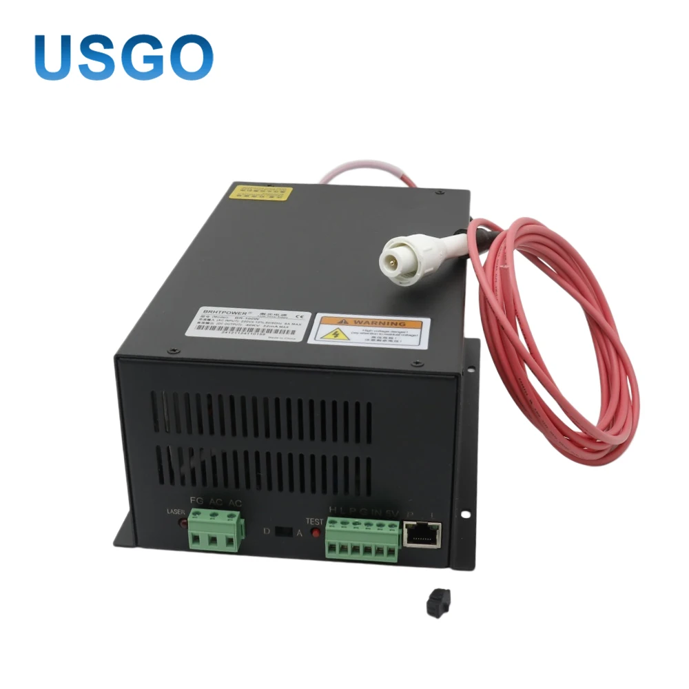 USGO 100W CO2 Laser Power Supply 220V BR-100W PSU for W2 W4 Laser Tube Cutter Engraver Machine Replacement