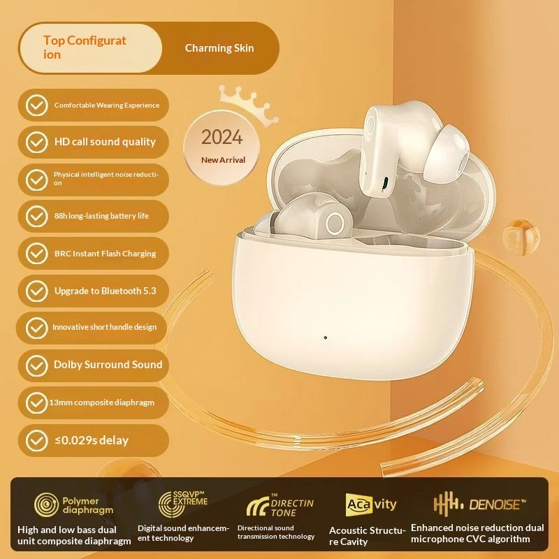 

2025New Portable Audio Video Equipment Electronic Clip Ear Bone Conduction Wireless Headphones Long Battery Life Large Dig