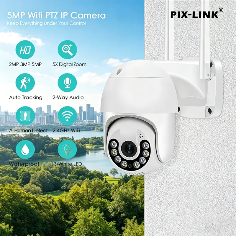 

A15-20 8MP 4K PTZ WiFi Security Camera, H.265 Wireless CCTV, AI Human Auto Tracking, Two-Way Audio, iCsee P2P Outdoor IP Cam