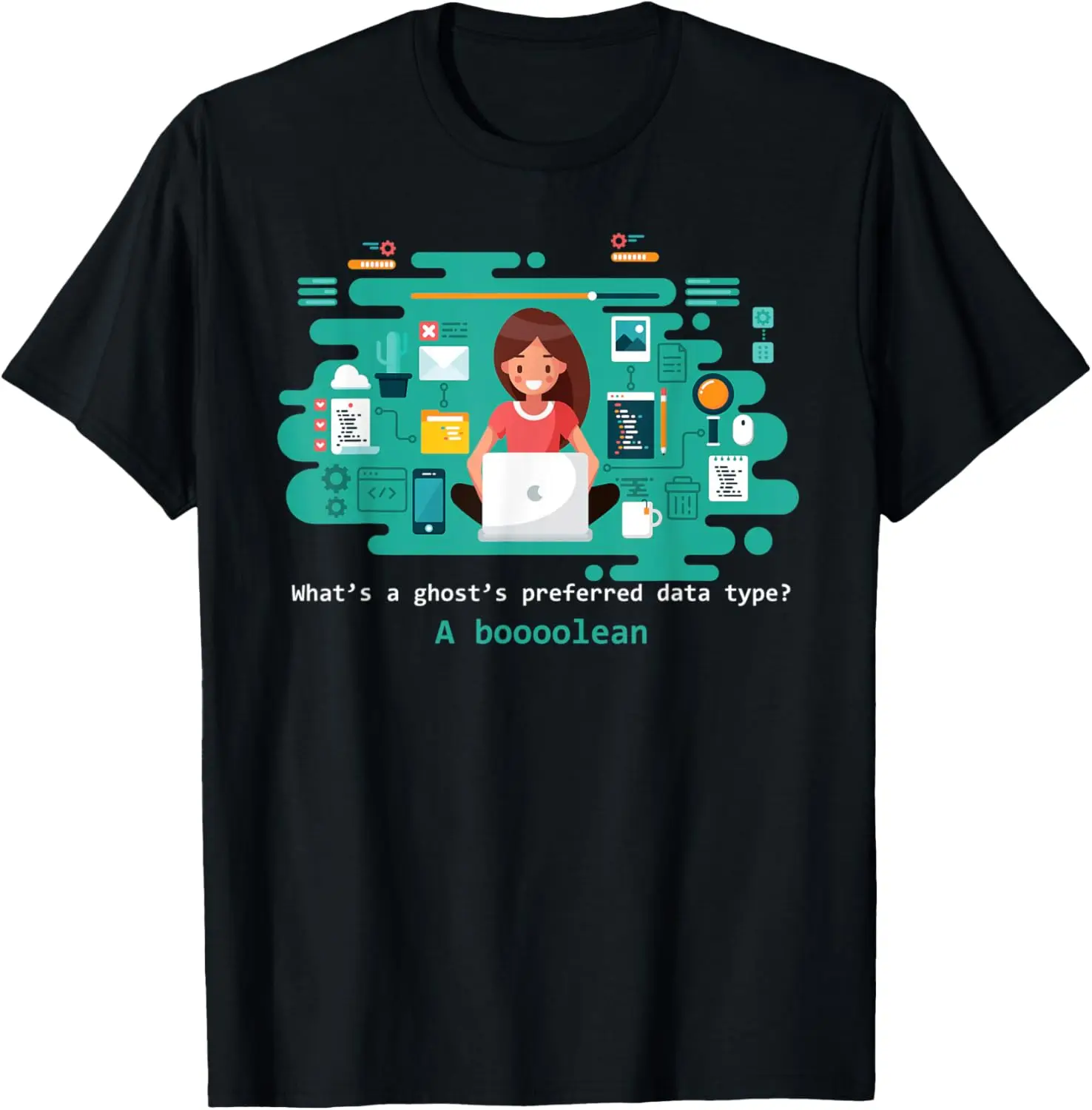 

Computer Science Boolean Programmers Ghost Data Type T-Shirt